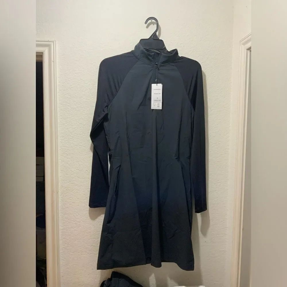 Hurley Long Sleeved Active Gray Depths 1/4 Zip Matching Shorts NWT Dress M